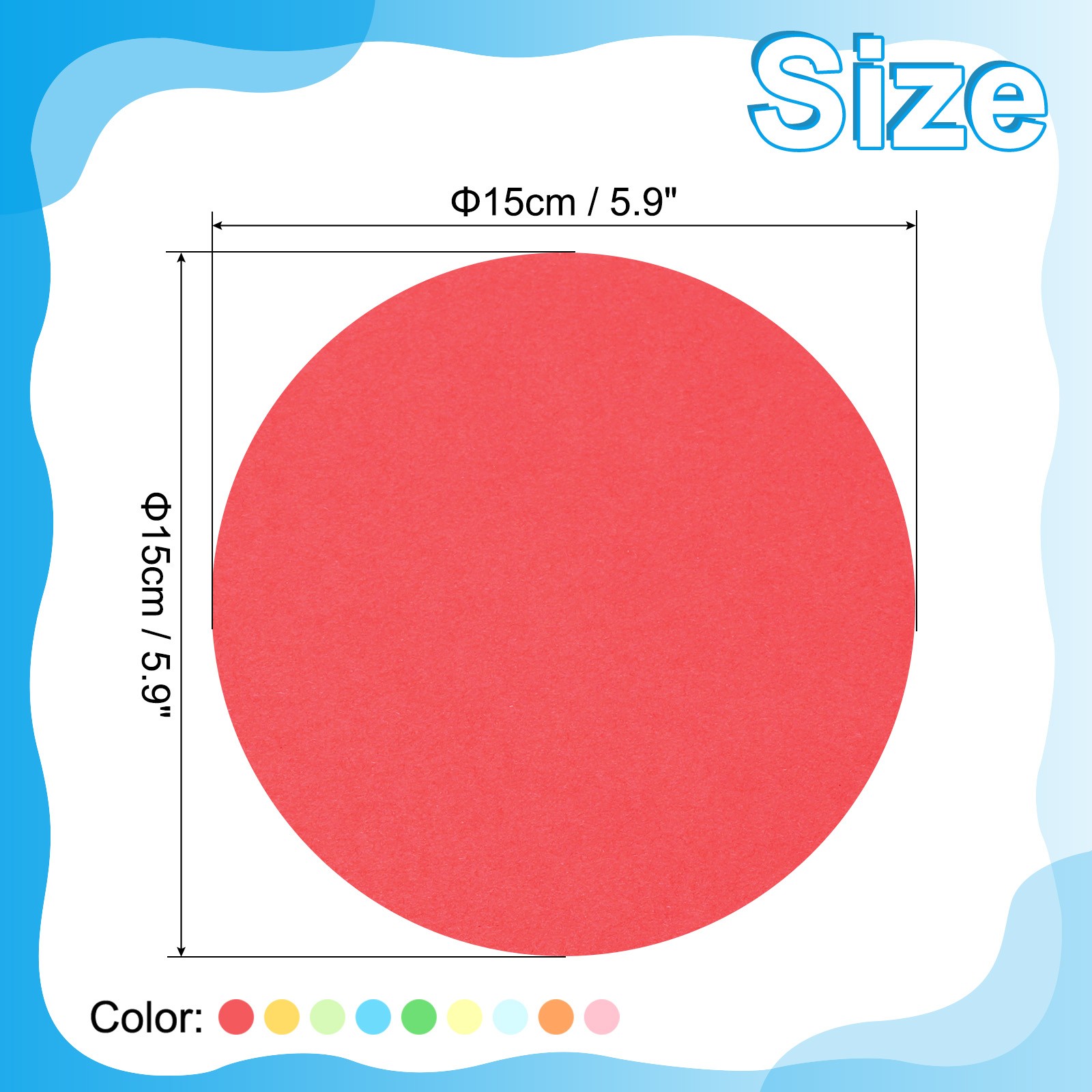 6″Cutouts Paper, 180Pcs Circles Assorted Color Paper, Multicolor