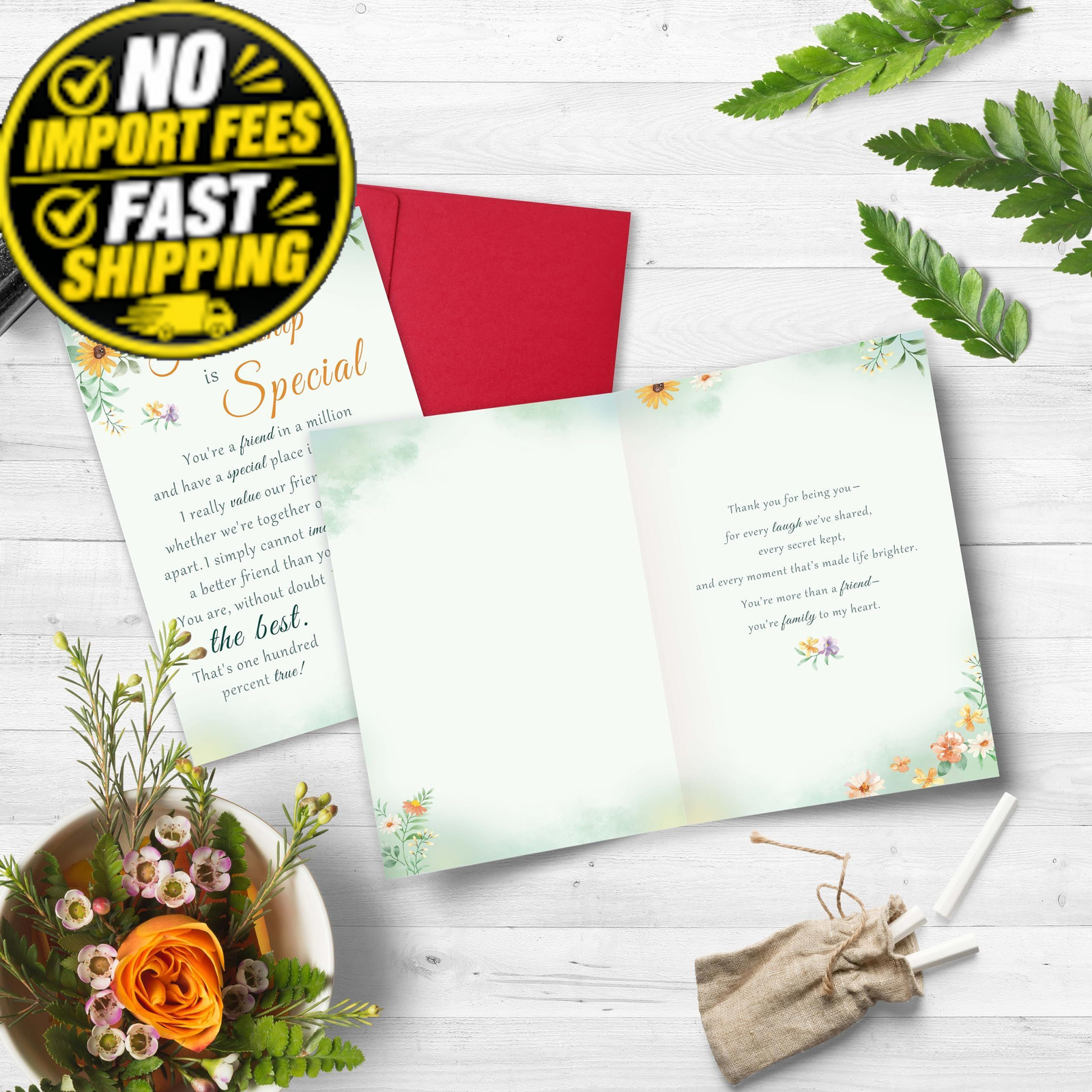 Bewoow Funny Best Friend Birthday Card for 8.1 x 5.3 inches, Special
