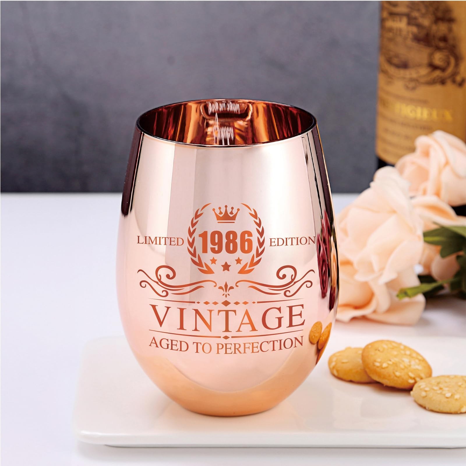 40th Birthday Gifts for Women – Vintage 1986 Wine Glass – 40th Birthday Decor…