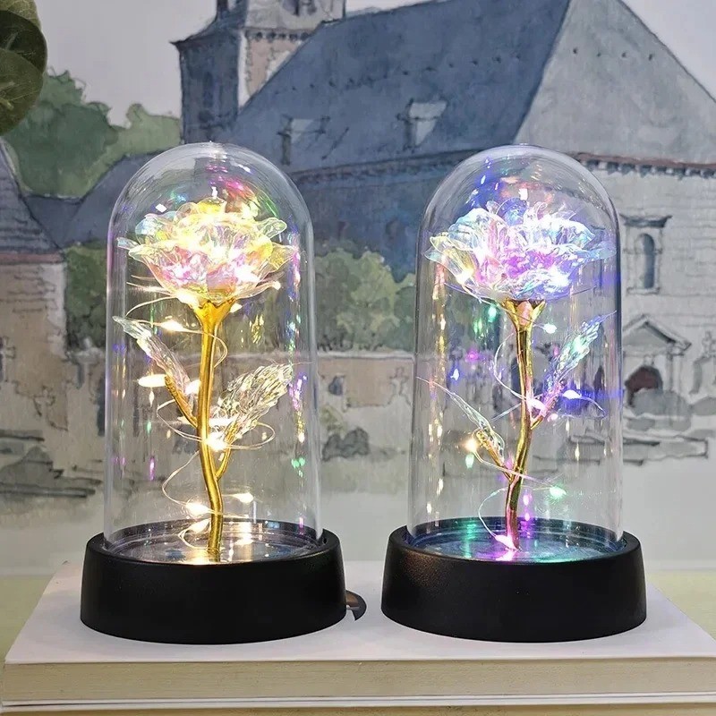 Galaxy Rose Flower gift LED light Beauty and the Beast rose Kit for Mom wife GF