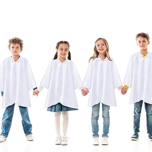 Kids Choir Robes Bulk White Graduation Gowns Unisex Matte Baptism Robes for Chur