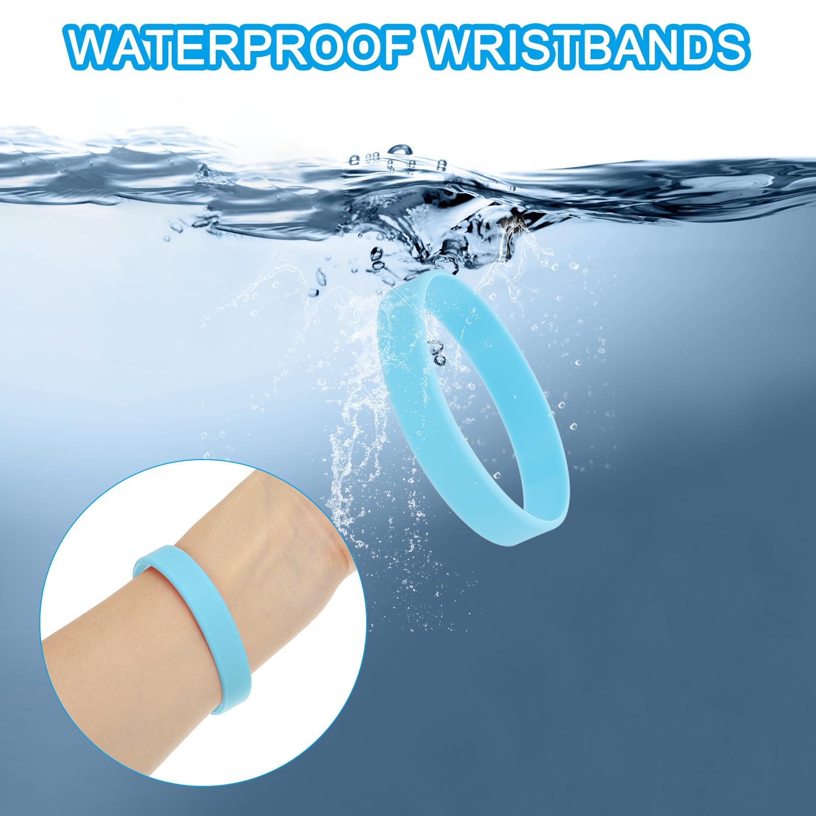 Silicone Rubber Bracelets, 12 Pcs Solid Color Blank Stretch Wristbands Sports…