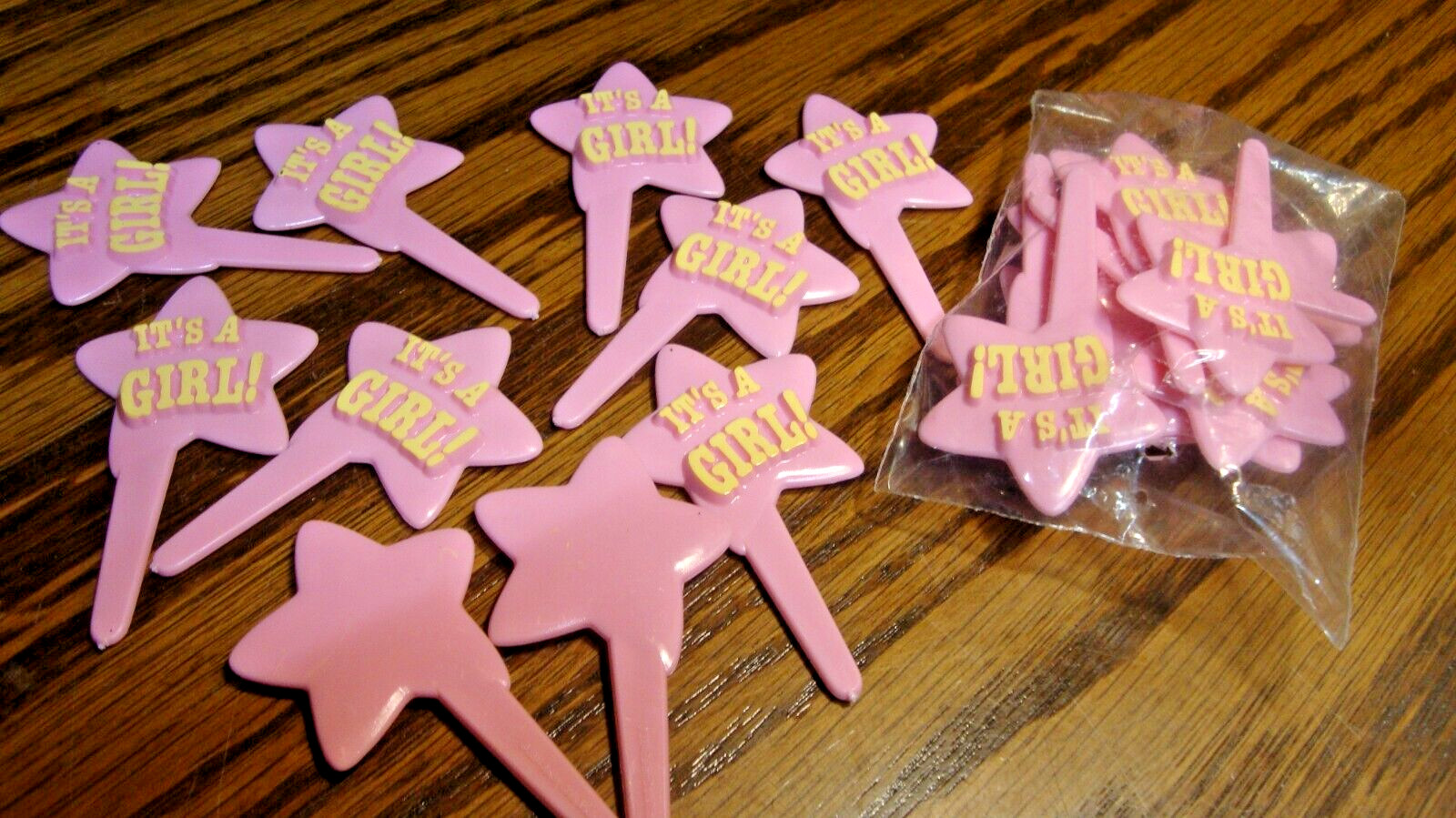 Lot (20) Pink “It’s a Girl” Baby Cupcake/ Cake Topper Picks Decor Shower USA 862