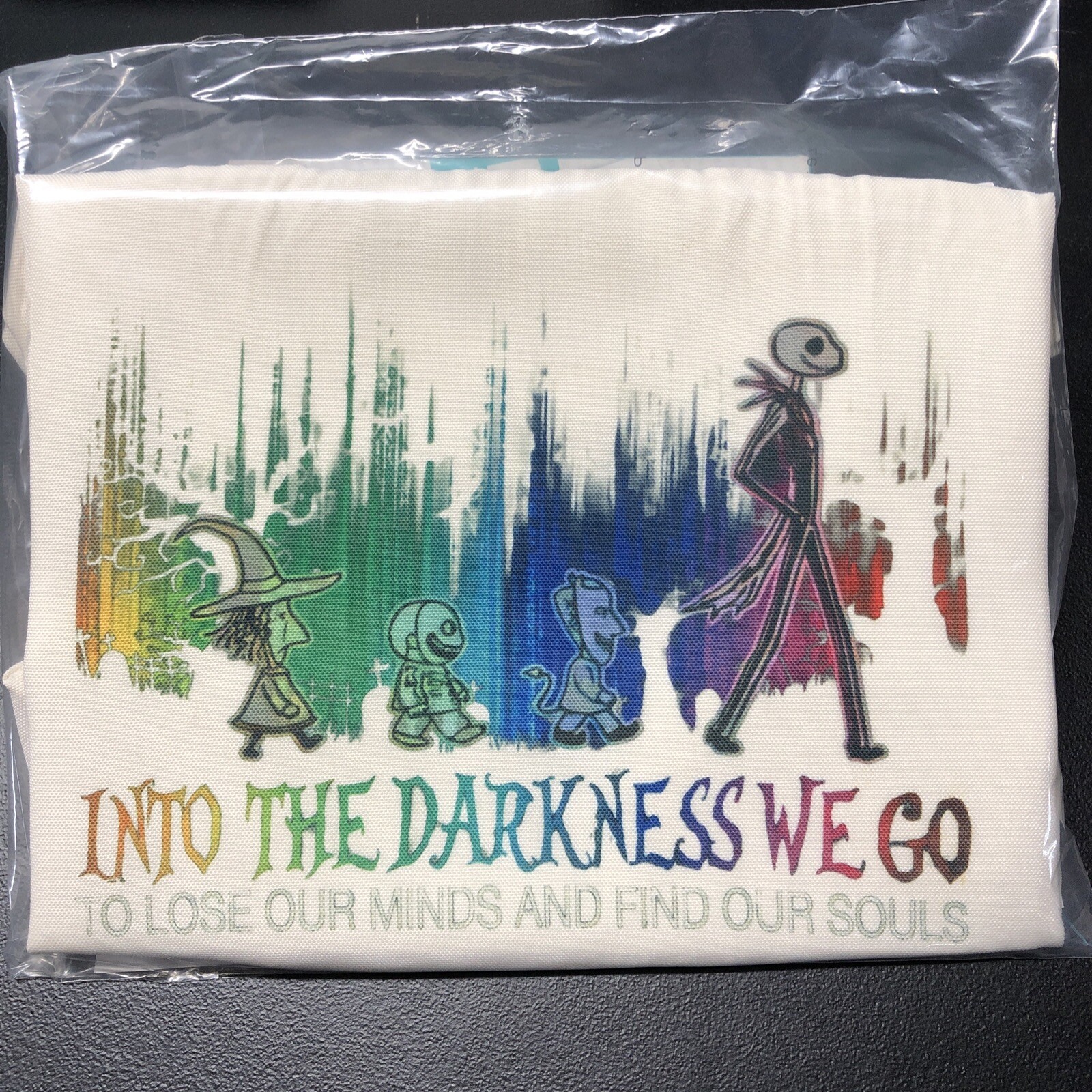 Canvas Tote Bag Halloween Candy Sack “Into the Darkness We Go” Jack Skellington