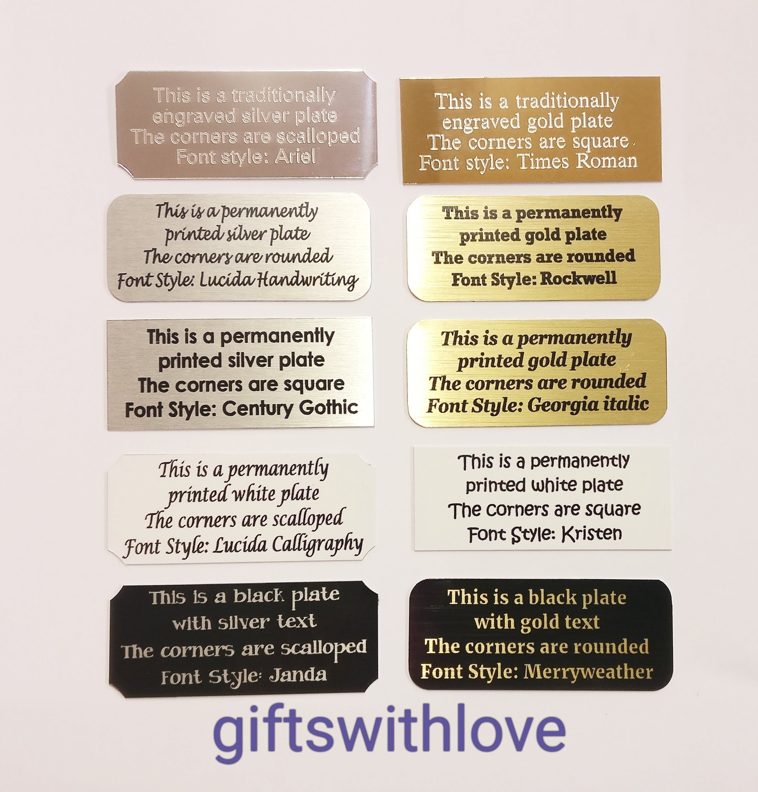 Engraving plate plaque 60mm x (your choice height) including FREE engraving