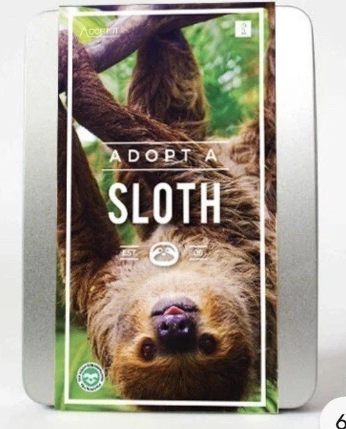 Adopt A Sloth Gift Box Tin Gift Republic Pet Animal NEW