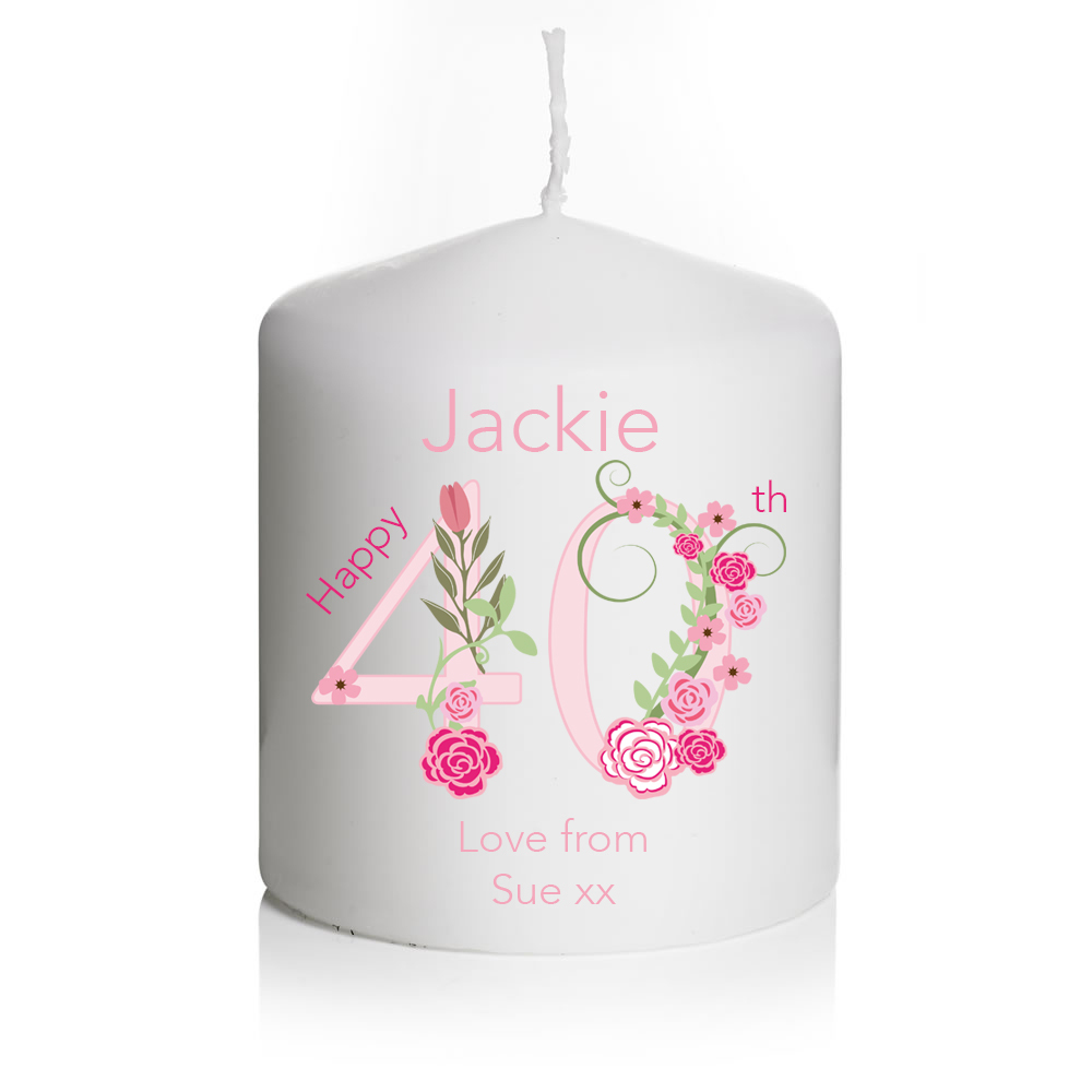 Personalised Birthday Candle Gift Keepsake 40th 30th 21st 20th 18th Any Age SML