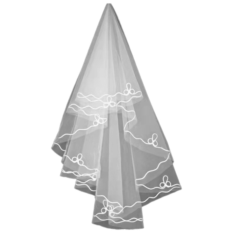 Bridal Veil Headpieces Double Layer Registration Veil Long Tulle Bride Supplies