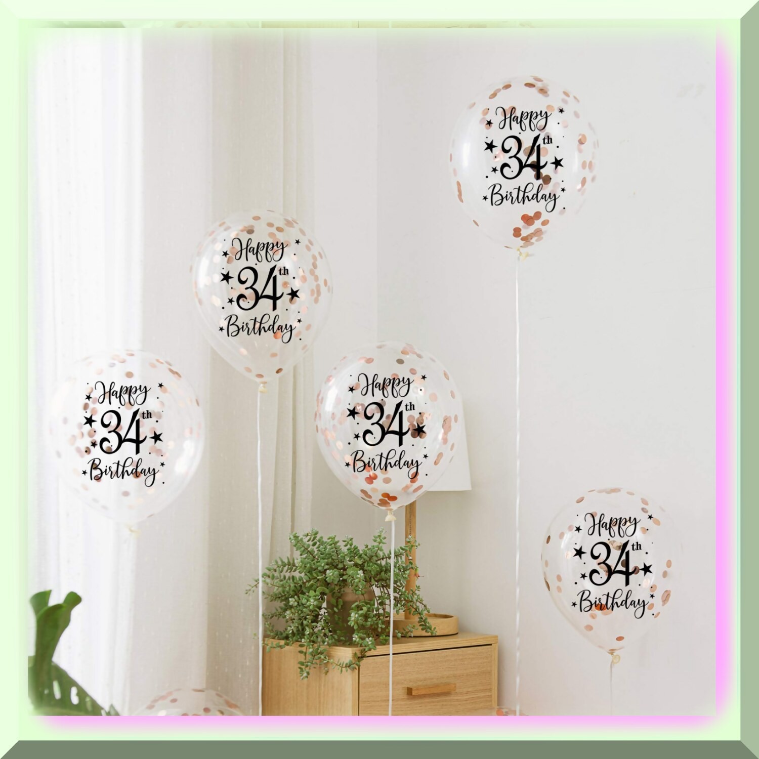 Rose Gold Confetti Balloons 12-inch