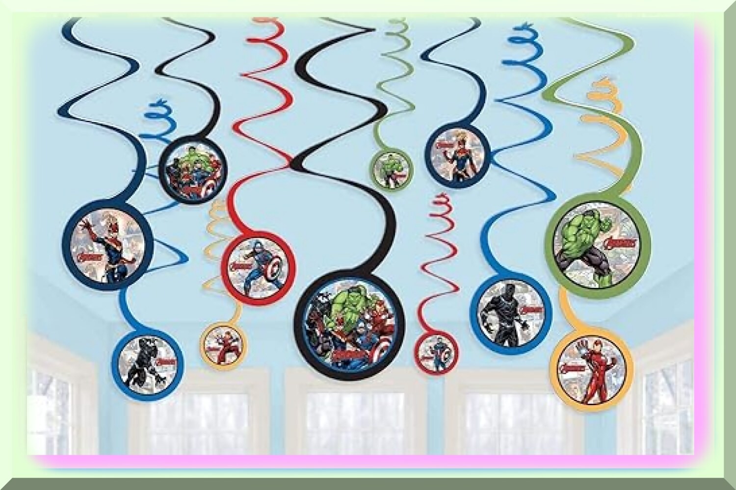 Superhero Hanging Decorations Set 12pcs