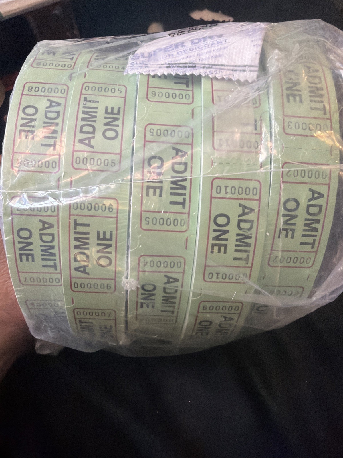 Amscan Admit One 10,000 Count Ticket Rolls 000001-002000 Event Party Raffle FAIR