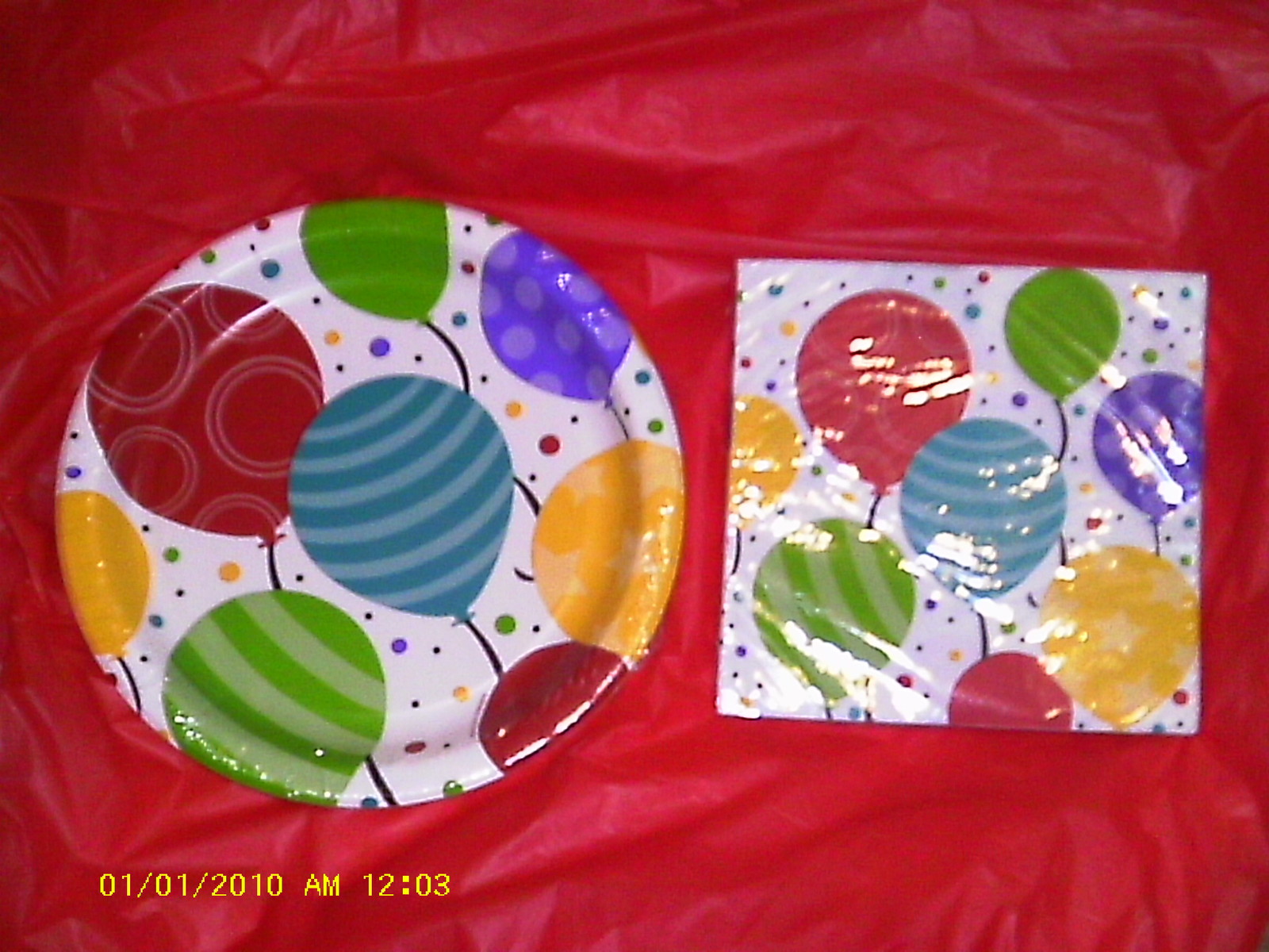 Shimmering Balloons, Napkins & plates ( Celebrations )
