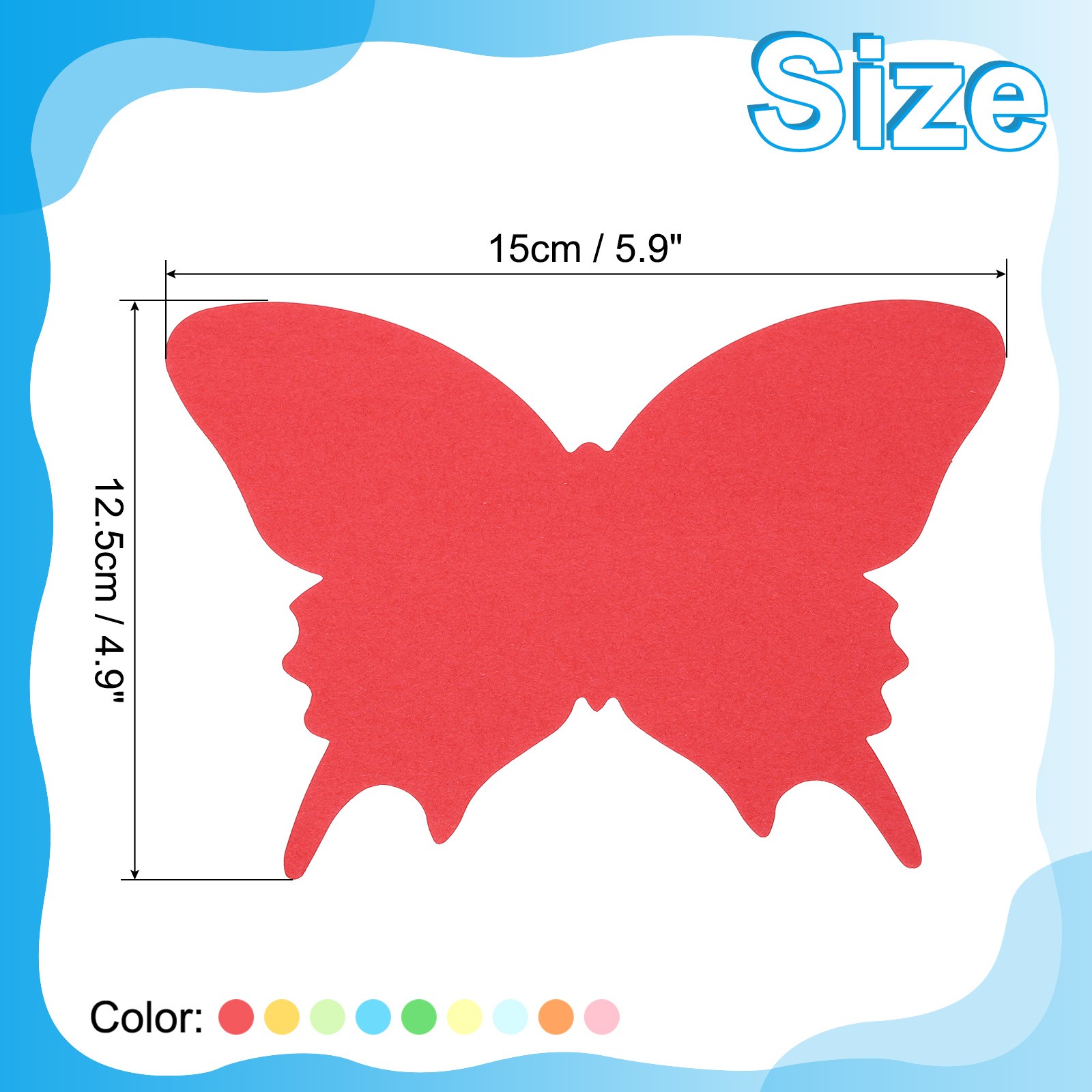 5×6″Cutouts Paper, 108Pcs Butterfly Assorted Color Paper, Multicolor