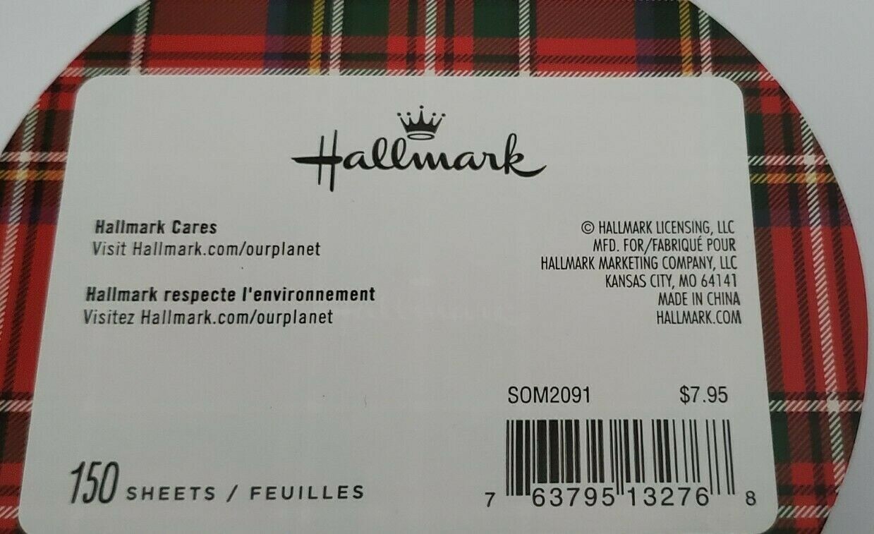 NEW Hallmark – Scottie Dog Tartan Round Memo Pad Block Notes – 150 Sheets