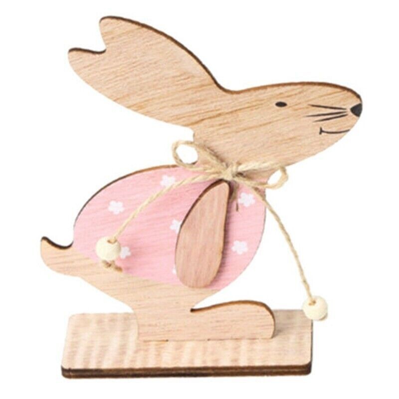 Mini Cute Decor Gift Wooden Bunny Wood Easter Rabbit Home Accessories Ornaments