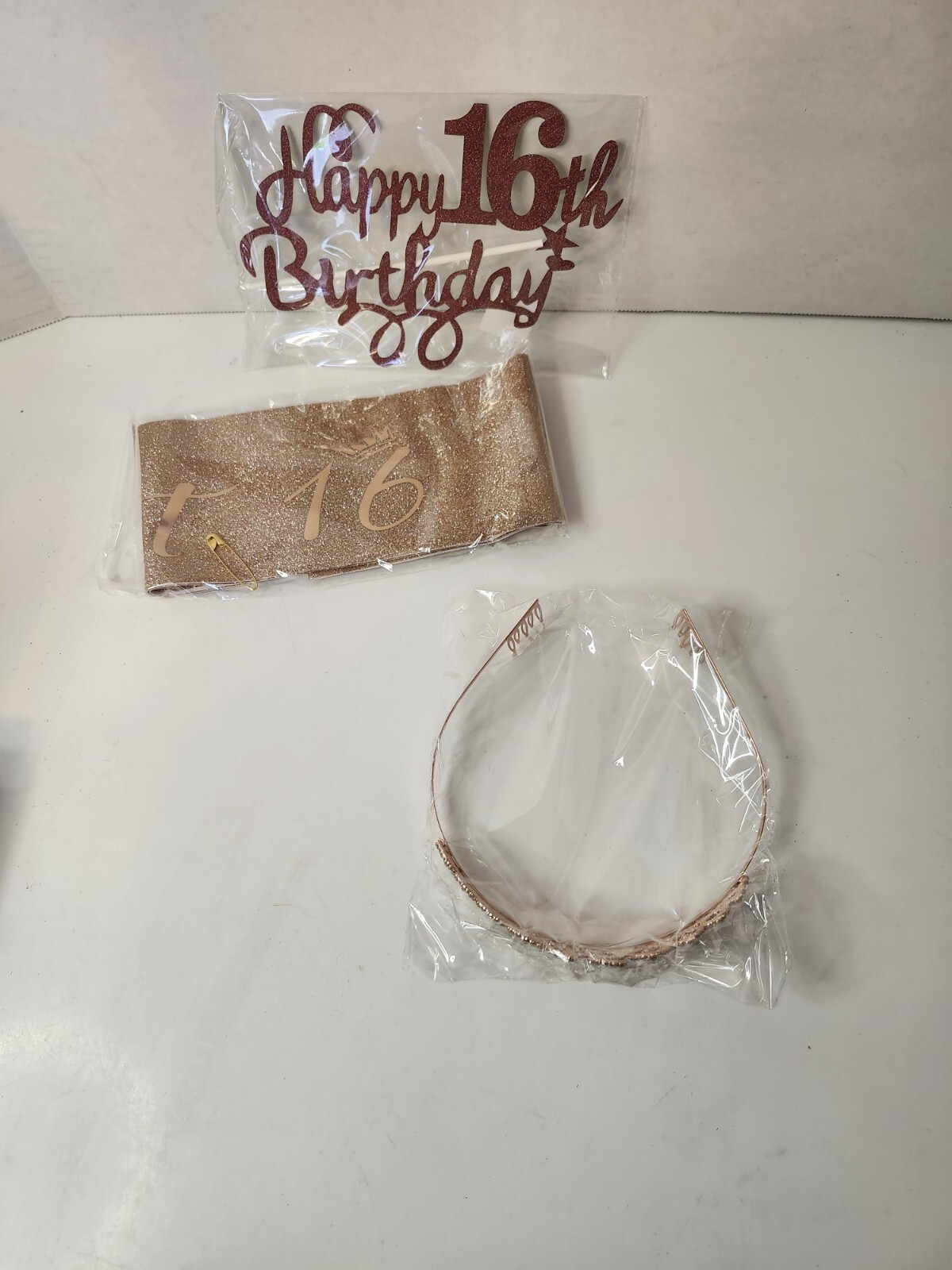 Sweet 16 Tiara Sash And Cake Topper