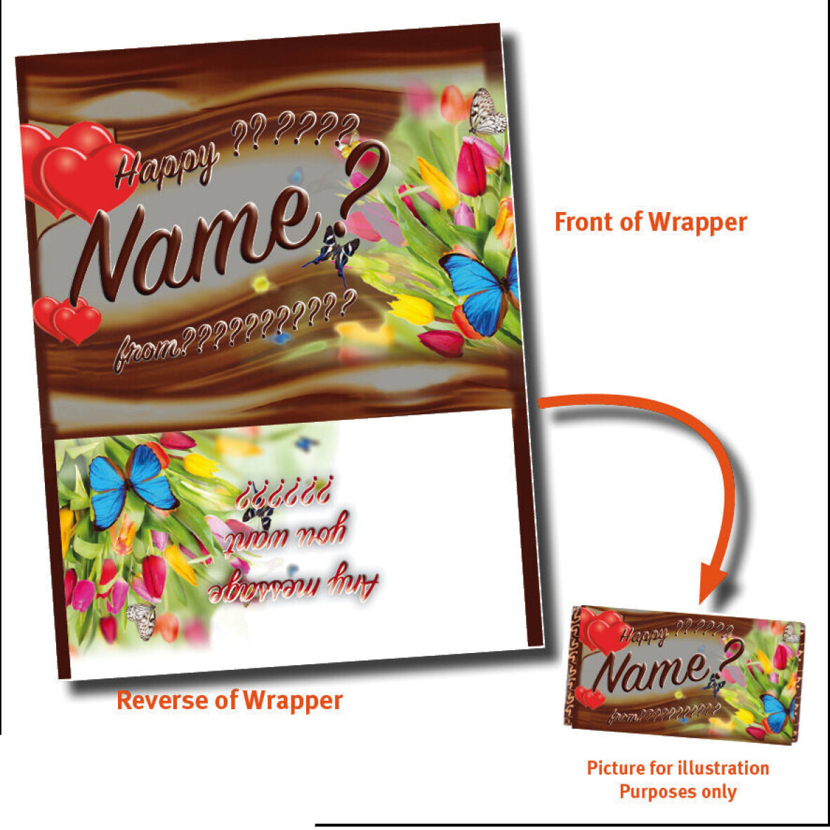 CHRISTMAS PERSONALISED CHOCOLATE BAR WRAPPER fits Galaxy 110g VARIOUS GIFT IDEA