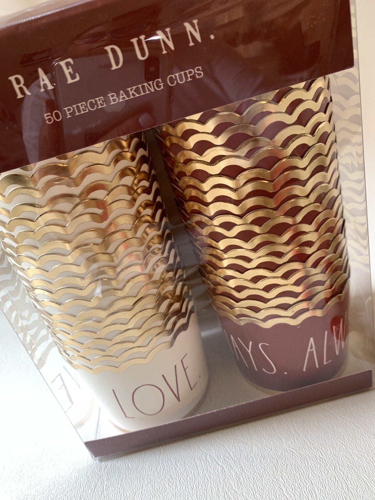 Rae Dunn | 50 Love Baking Cups | 50 Piece Toothpick Marker Tags | Love Garland