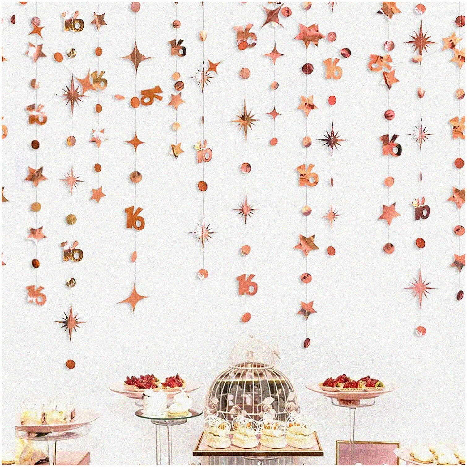 Sweet 16 Rose Gold Starry Garland Kit