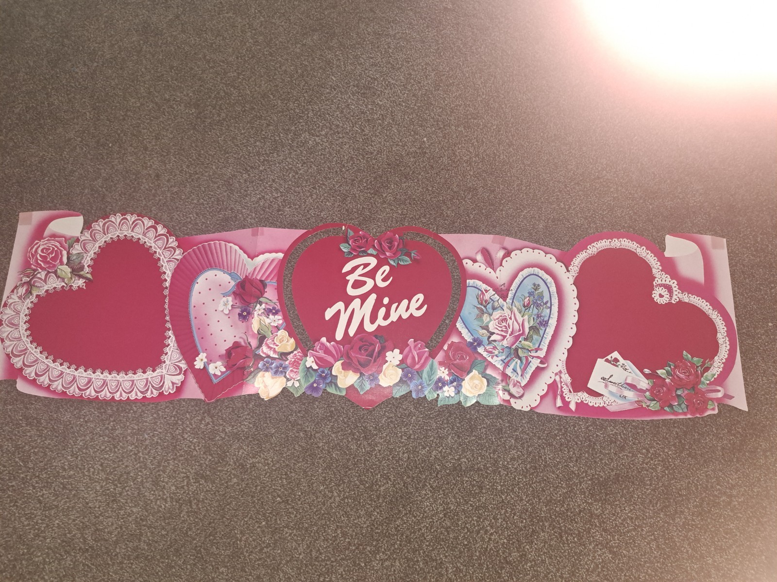 Vintage Valentines Day Decorations*Cupid*2 Hearts*Valentines Day Banner*Preowned