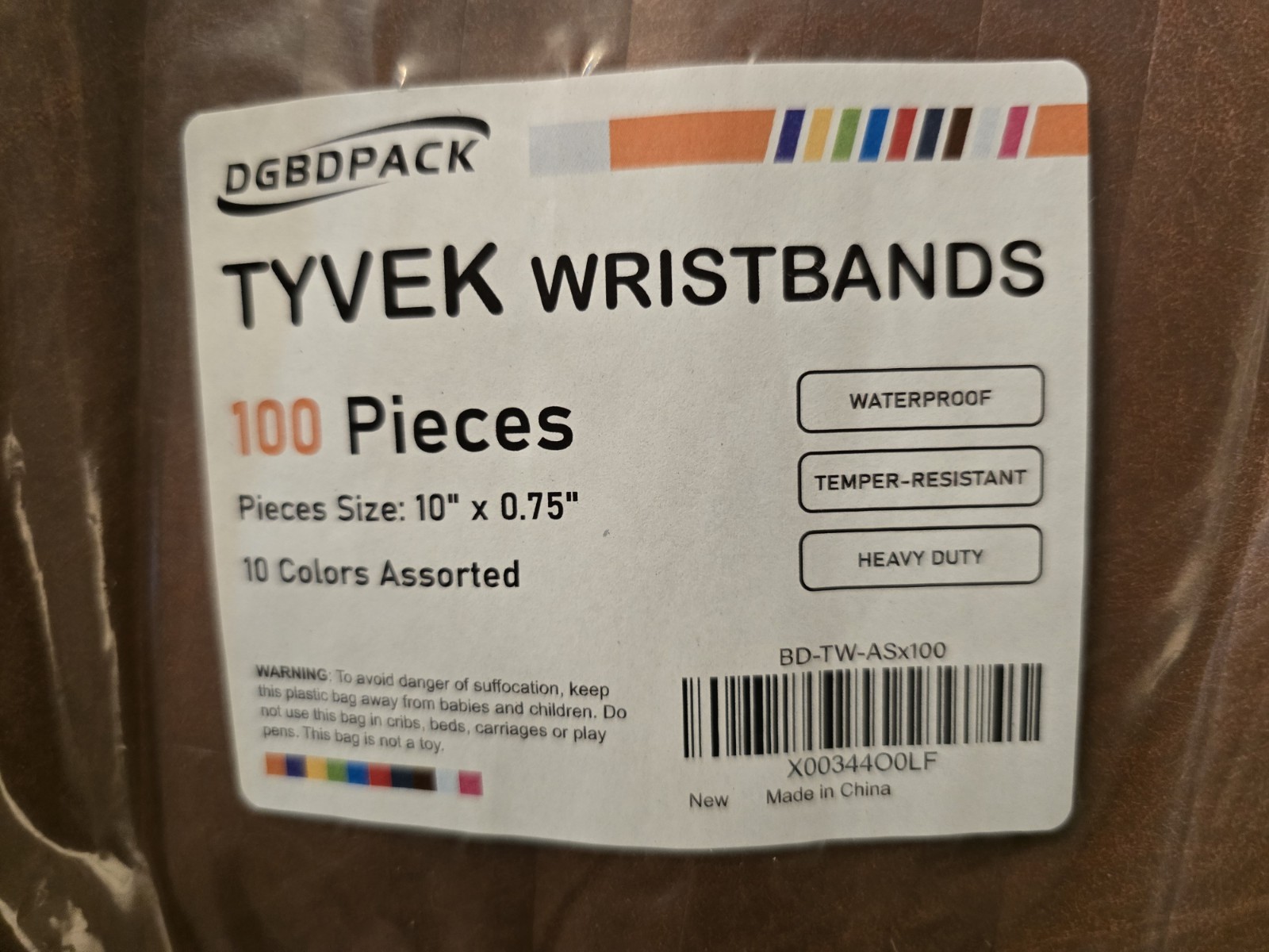 Tybek Wristbands 10 Color Assorted 200 Count