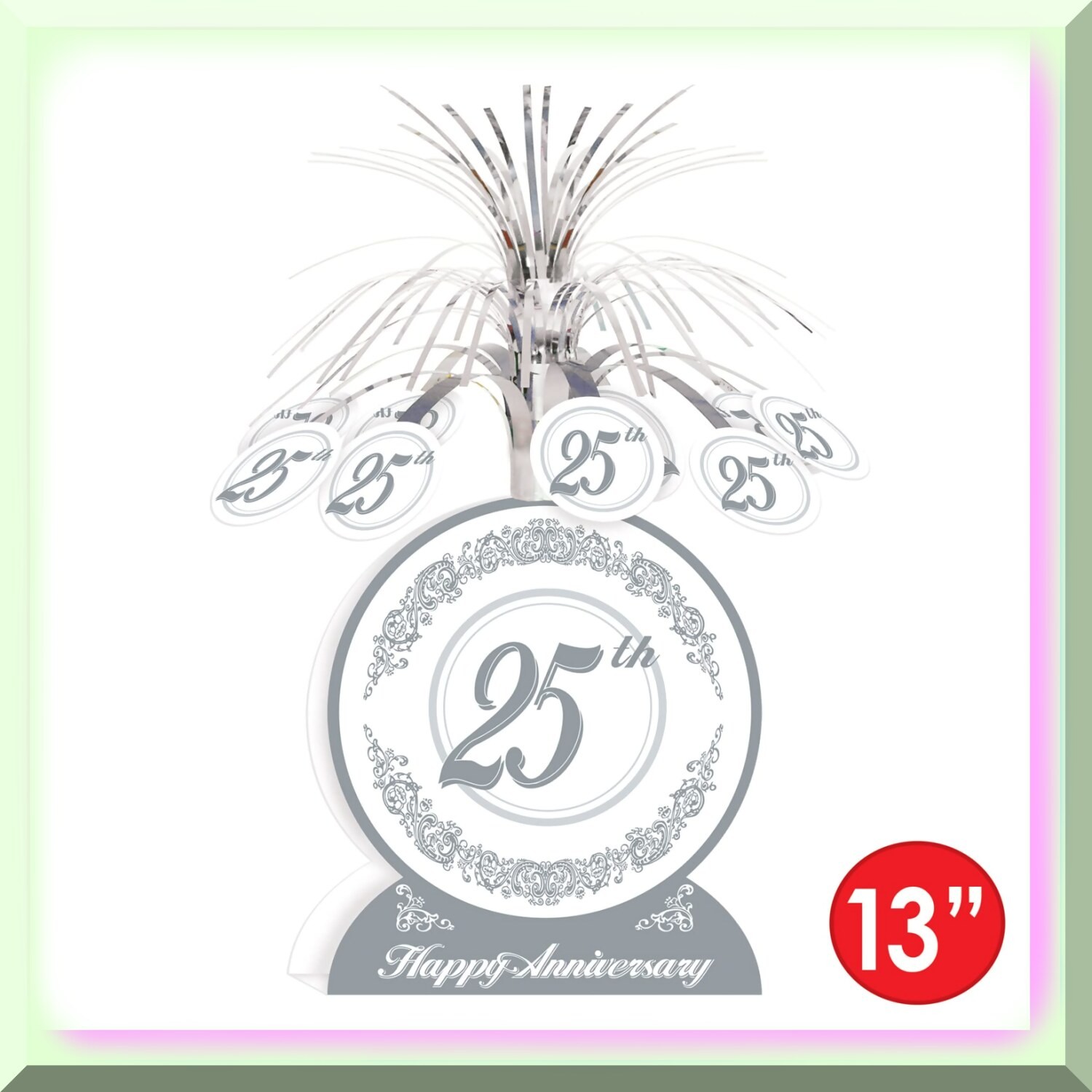 Silver 25th Anniversary Centerpieces Set