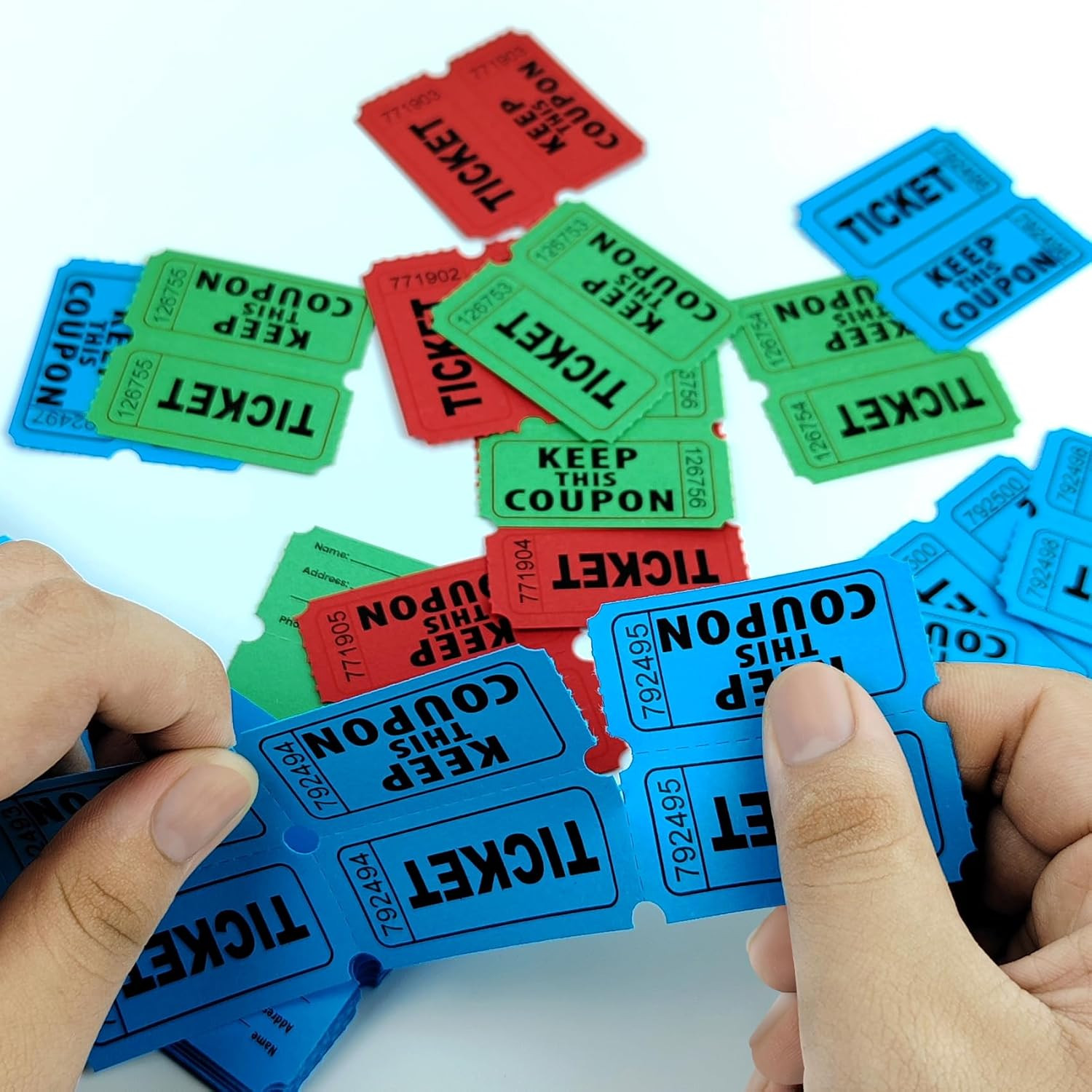 Green Raffle Tickets – 100 Double Tickets for Events and Fundraising
