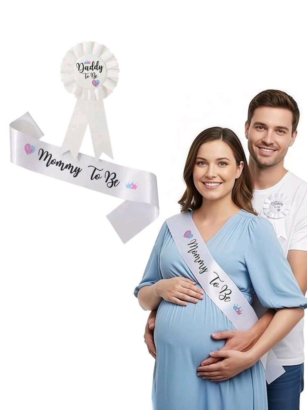 Mommy To Be Sash & Dad To Be PIN