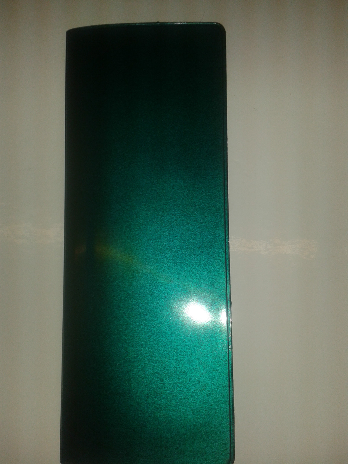 single Lottery ticket holder green metallic look PVC (plain black inside)