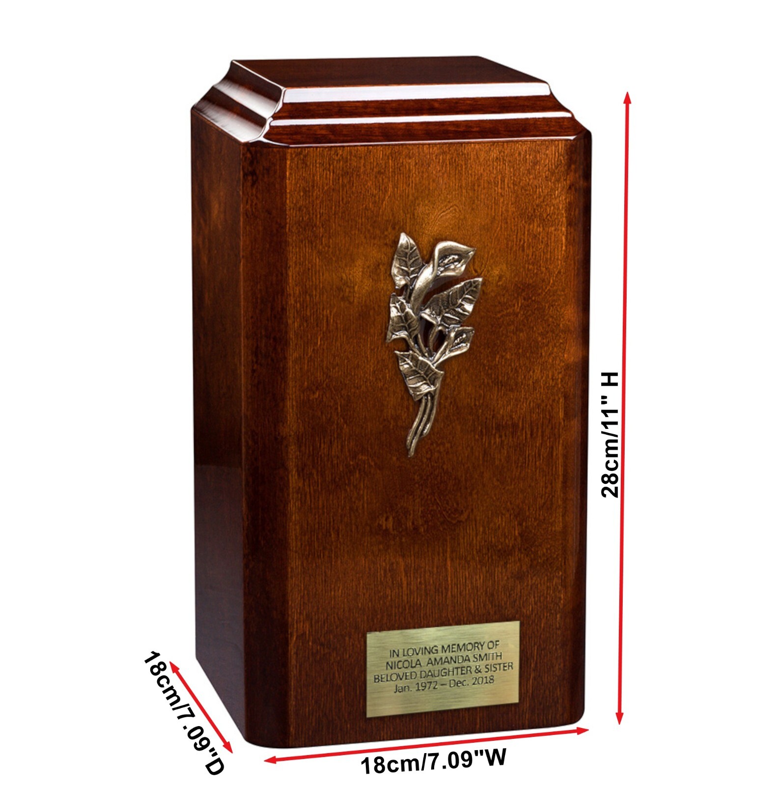 Cremation urn for ashes.Unique memorial funeral Adult urn High Gloss Italian urn