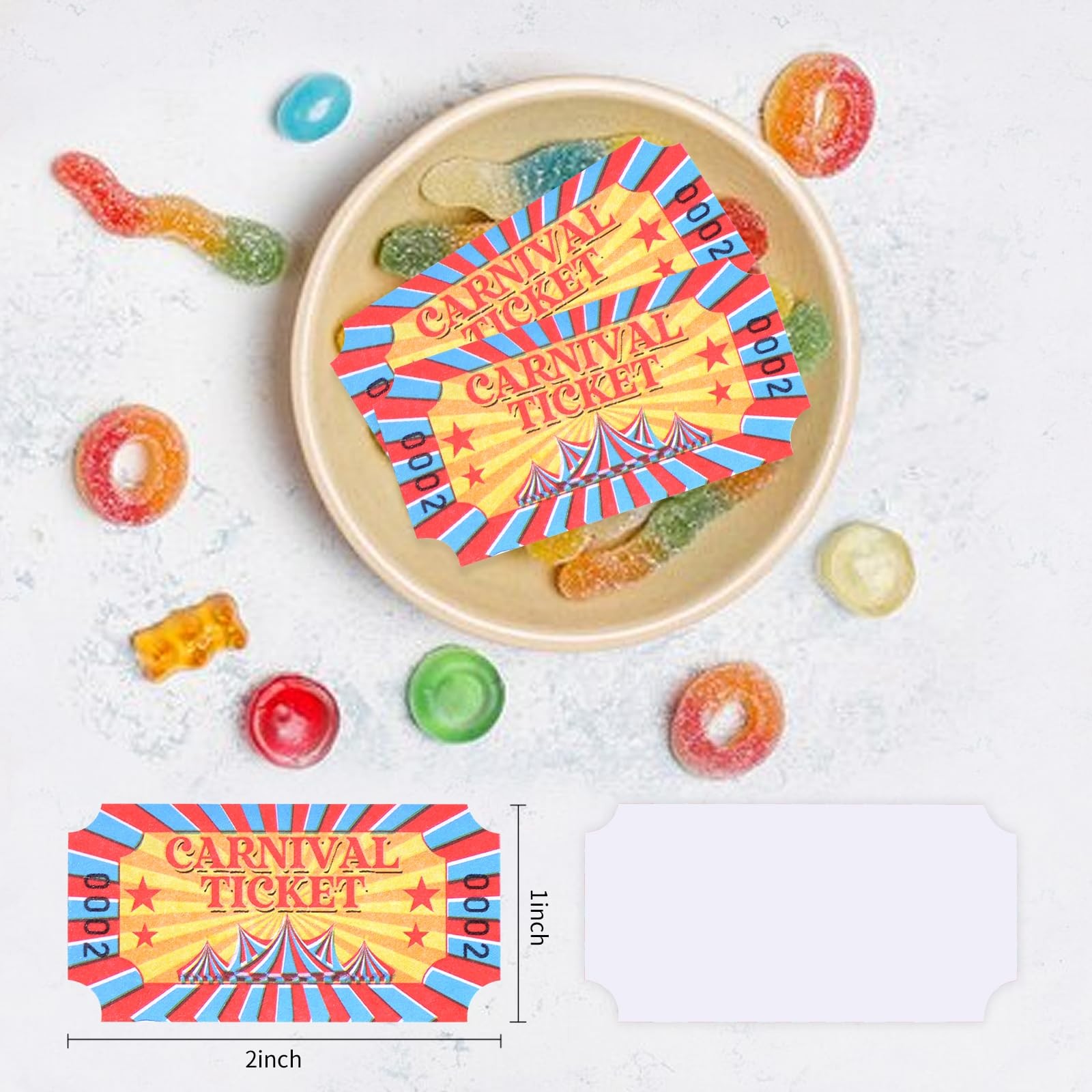 1000 Count Single Roll Admission Event Carnival Raffle Tickets Party Decor