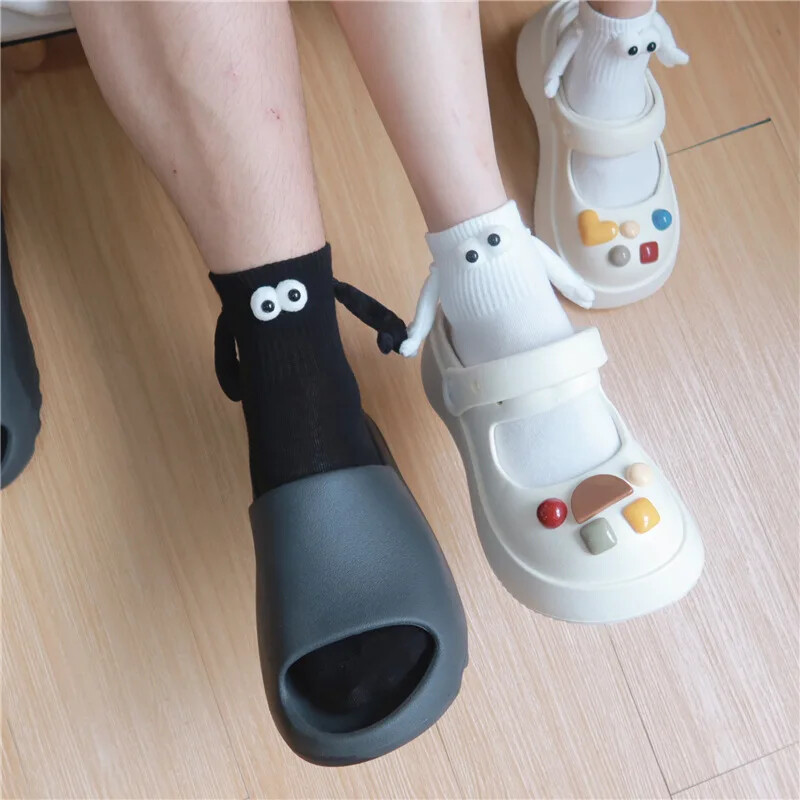 Christmas Socks Funny Holding Hands Stockings Xmas Gifts Magnetic Sock Men Women