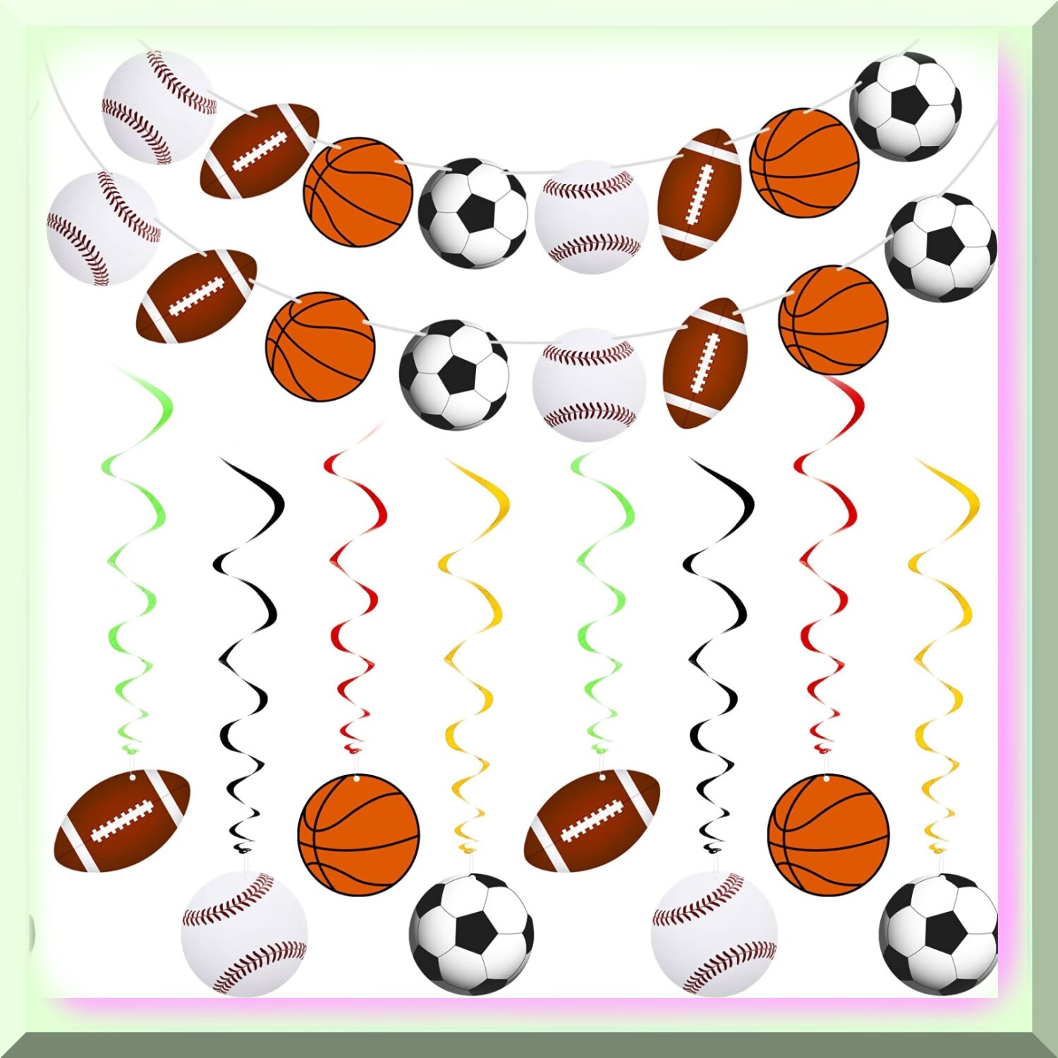 18-Piece Sports Party Decor Set with Banners