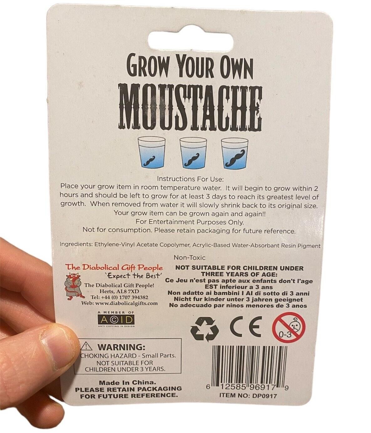 Grow Your Own MUSTACHE – Up to 600% in size! Funny Gag Joke Novelty Toy Gift
