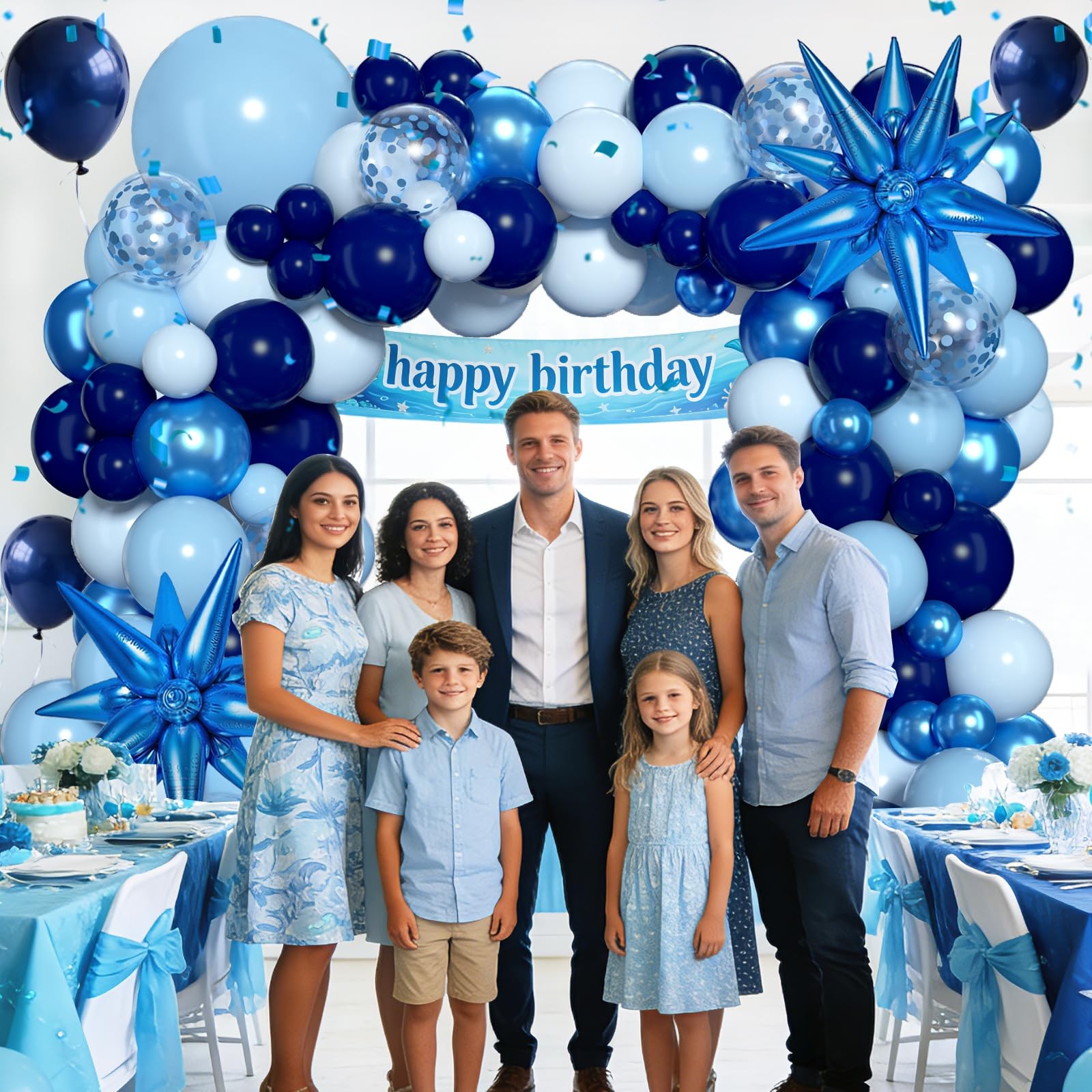 KARLURE Blue Balloons Arch Kit, 6 inches x 10 x 0.6 inches, Multi-blue