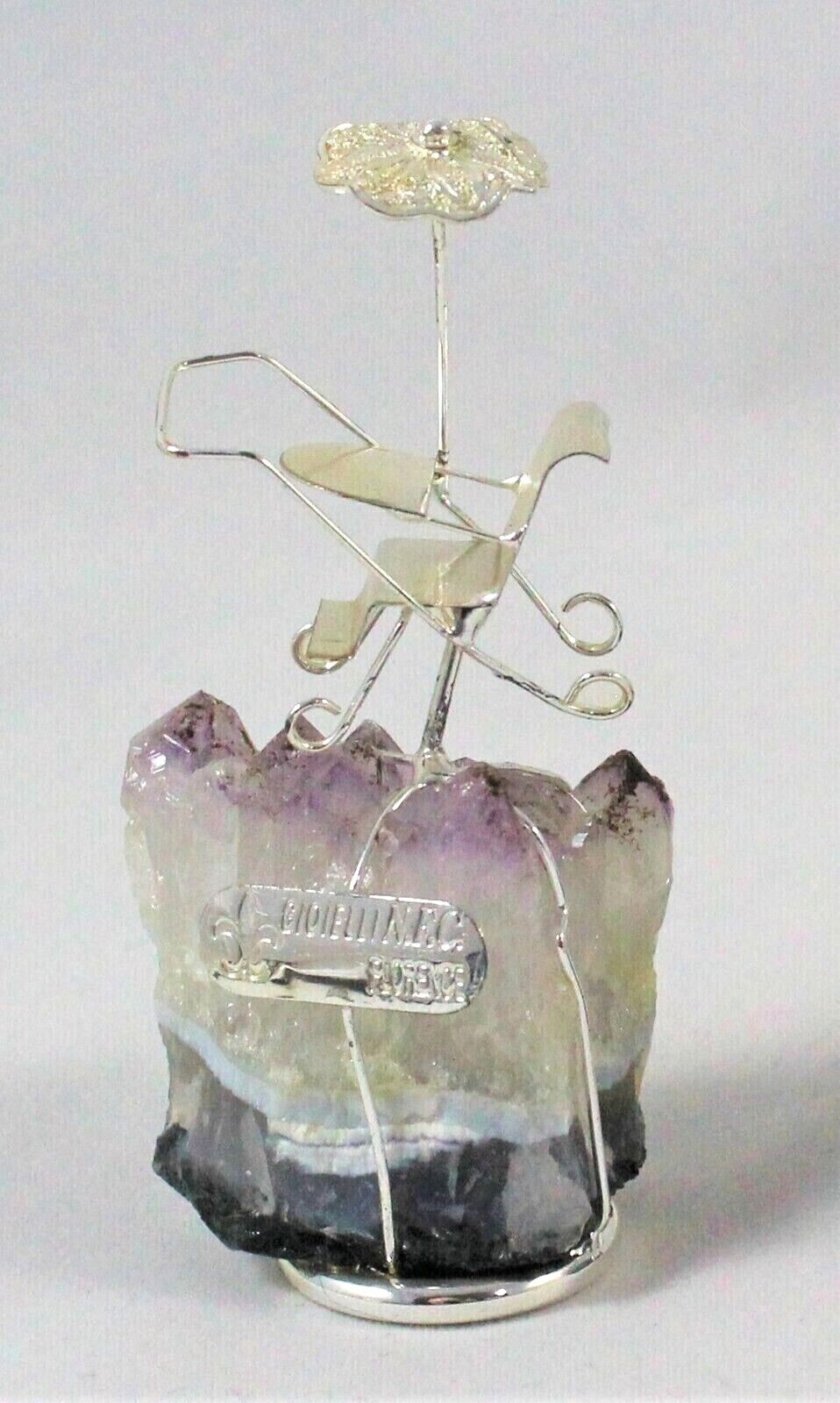 Birth Baptism Baby Stroller in Silver on Amethyst