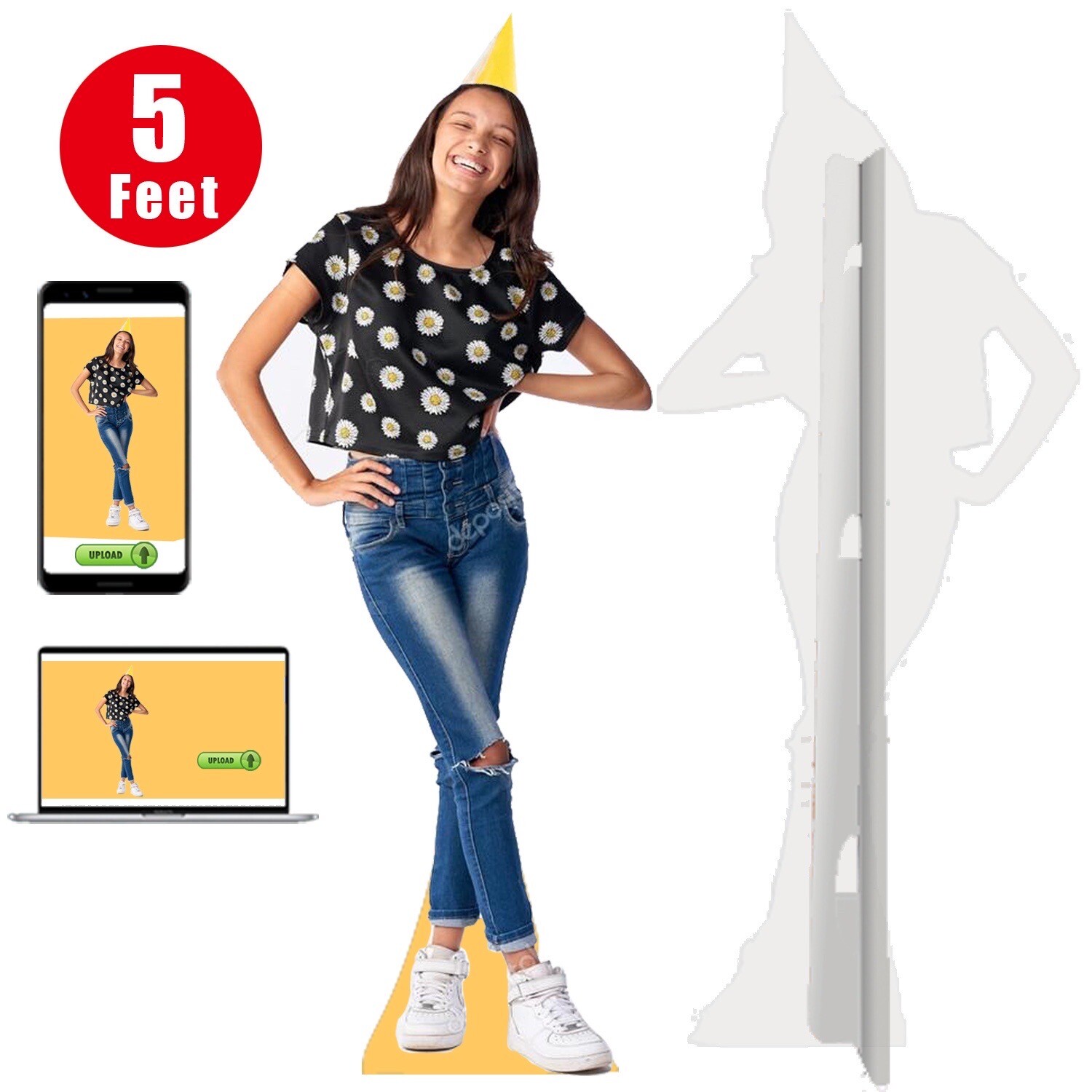 5feet-Custom Photo Cardboard Cutout ,great for Wedding ,Birthday Party ,Holiday