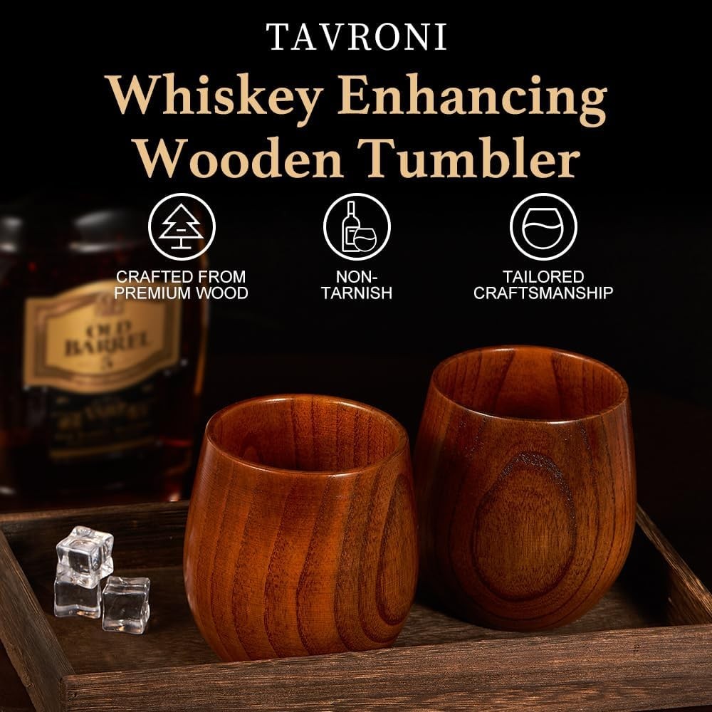🔥12 Oz Handmade Wooden Whiskey Glass Tumbler Whisky BNWT🔥