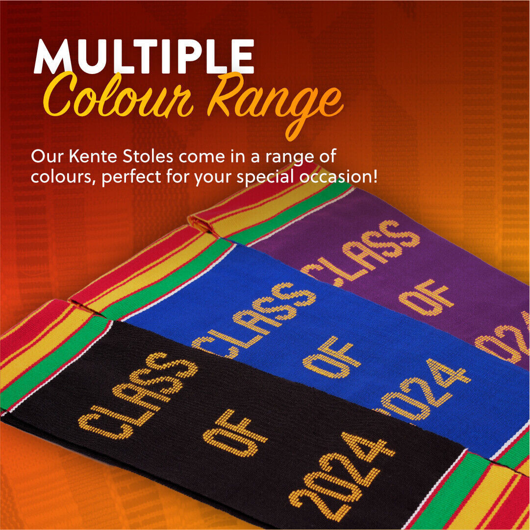 ‘Class of’ Kente Cloth Graduation Stole – Various Years / Colours