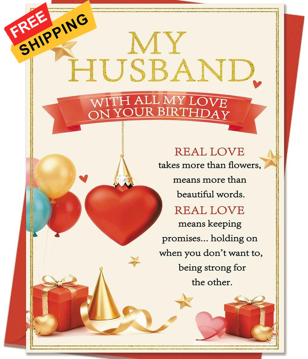 Mcduldul Husband Birthday Card, Romantic 8.0 x 5.3 inches, Multi