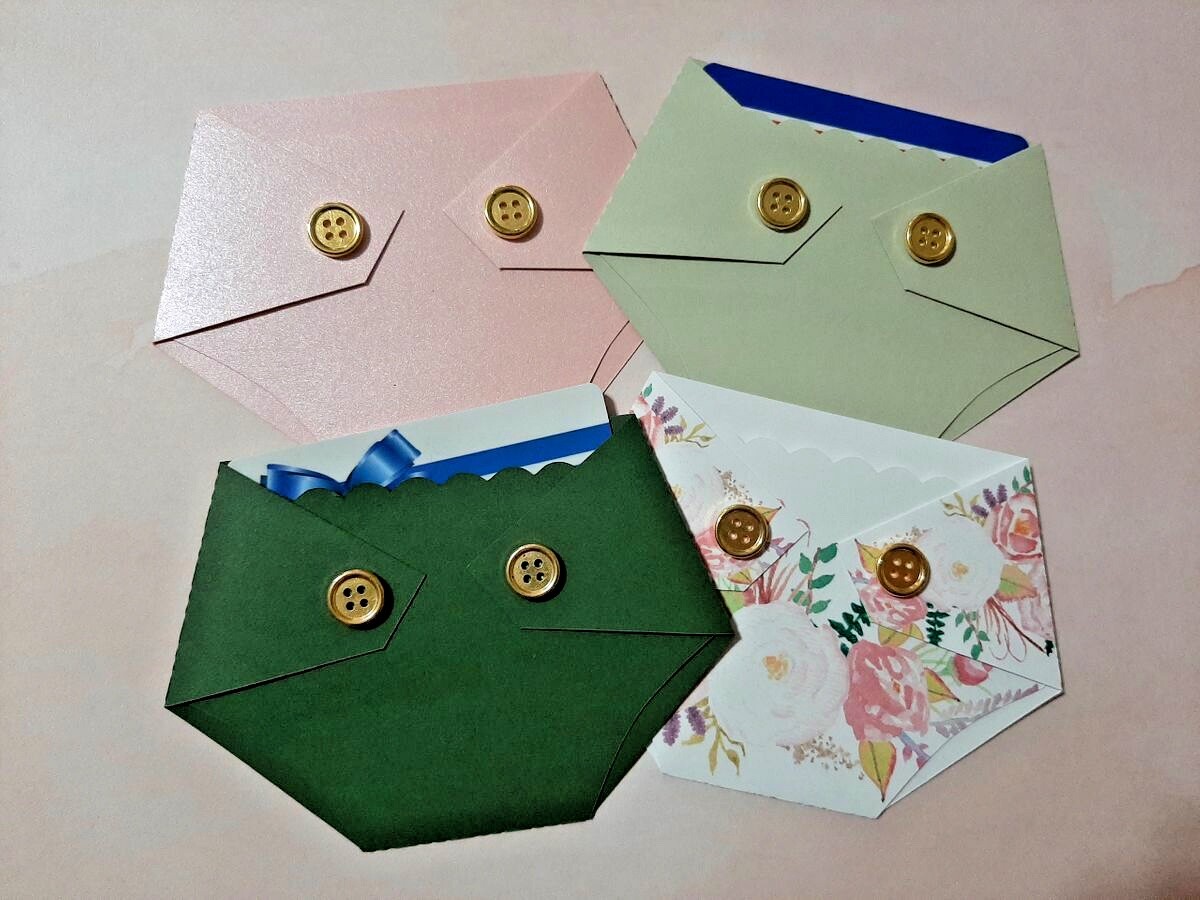 Baby Shower Diaper Gift Card Holder – Shower Game Prizes – Floral-Green-Pink