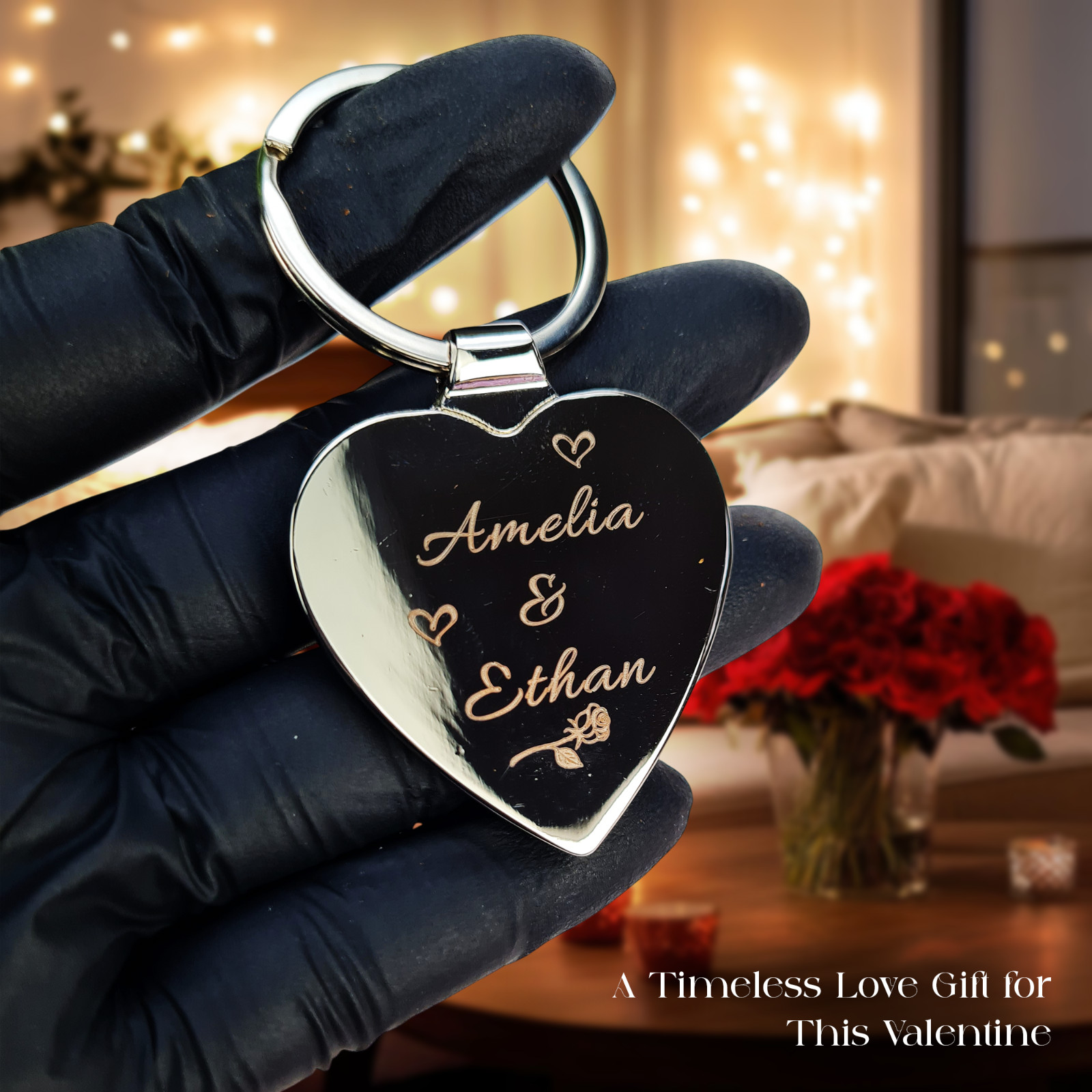 Personalised Engraved Custom Photo Printed Keyring for Daddy Mum, Birthday Gift