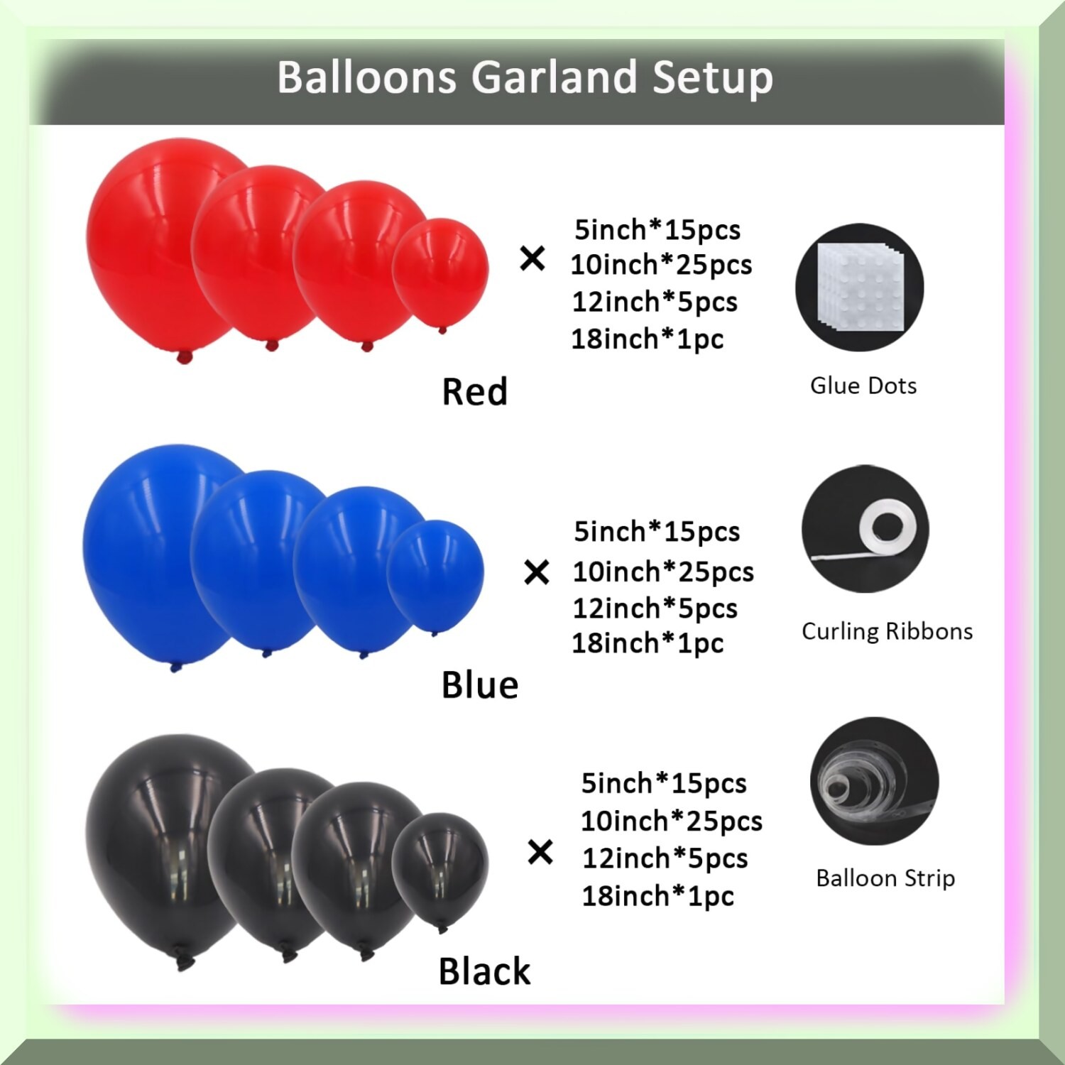 Spiderweb Balloon Arch Kit with Red Blue Black Balloons
