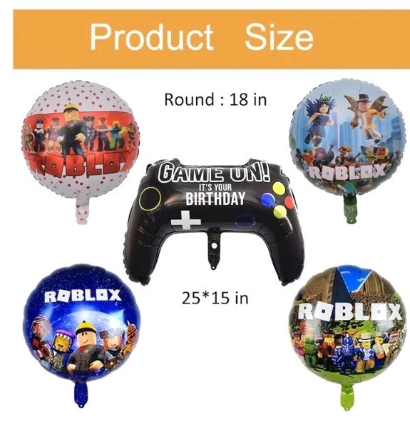 39Pcs Roblox Balloons 12” (32) Latex Birthday Party Decoration Supplies 7 Mylar