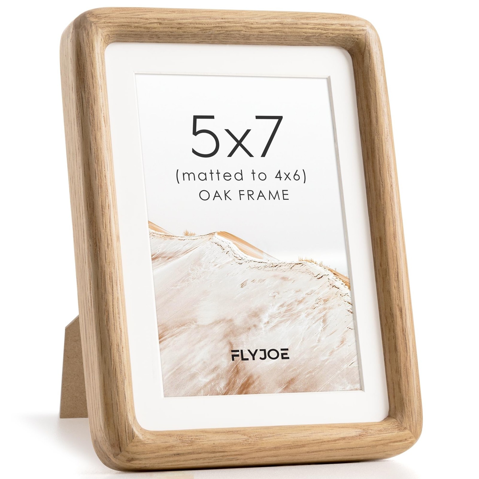 5×7 Picture Frame, Natural Solid OAK Wood Photo Collage Frame with HD Tempere…