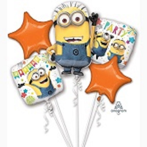 Despicable Me Minion Made Party Balloon Bouquet 5 Pieces