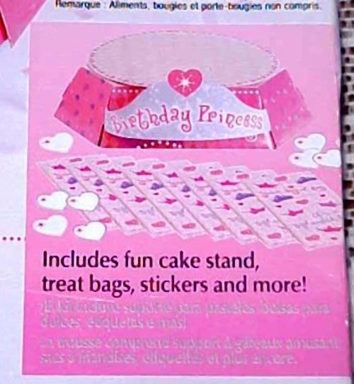 Wilton Birthday Princess Cake Stand Kit + Treat Bags NEW Easy to Assemble