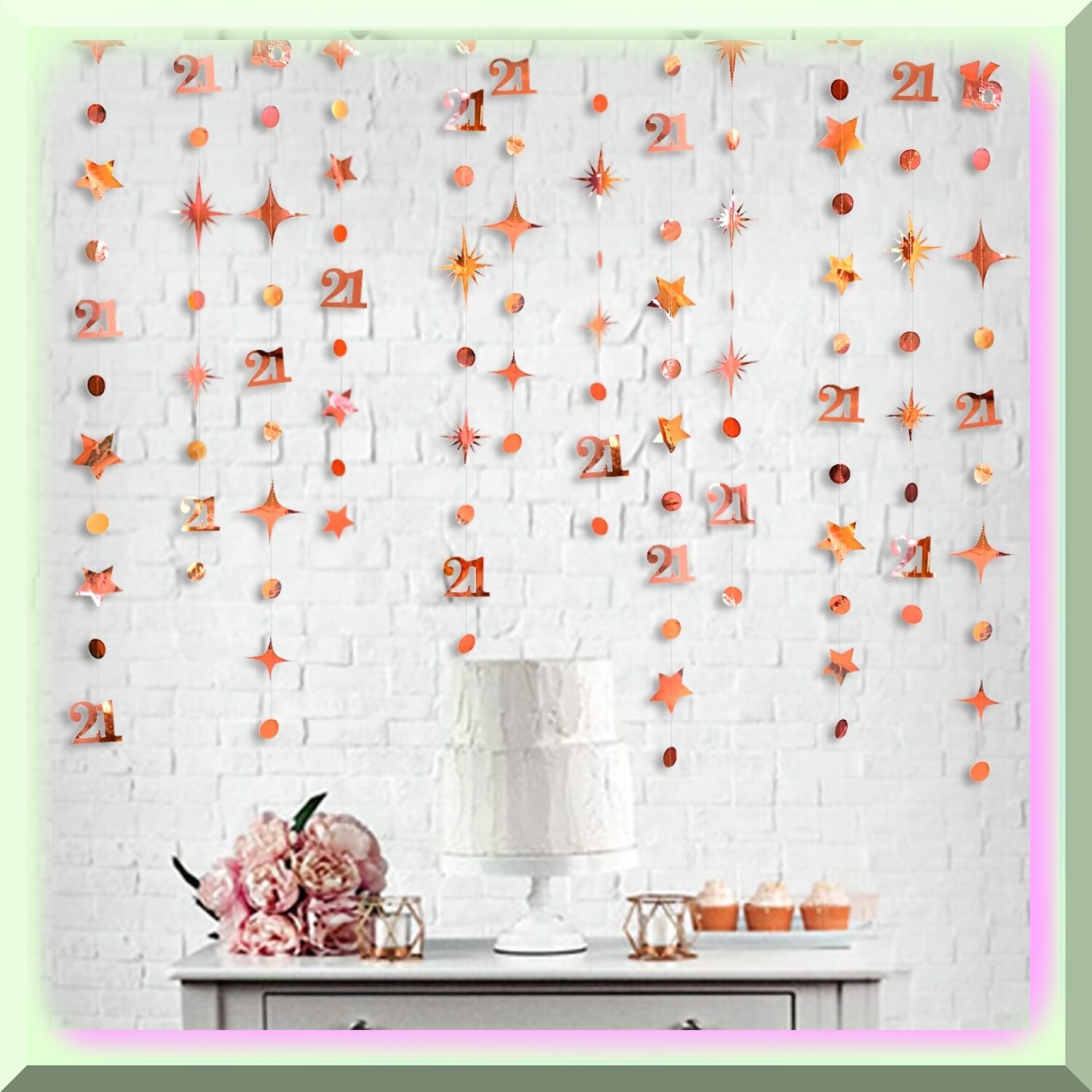 Rose Gold Celebration Kit with Dot Garland and Stream