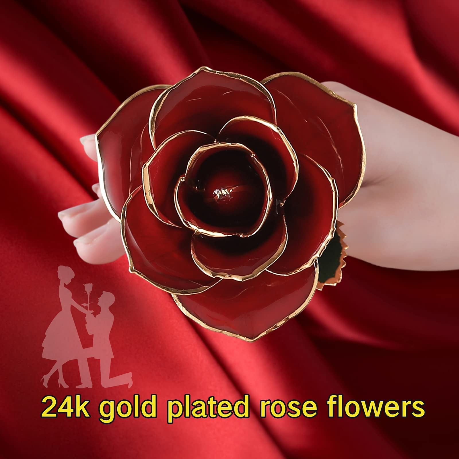 Anniversary Birthday Gifts for Women Forever Gold Dipped Rose Christmas Women…