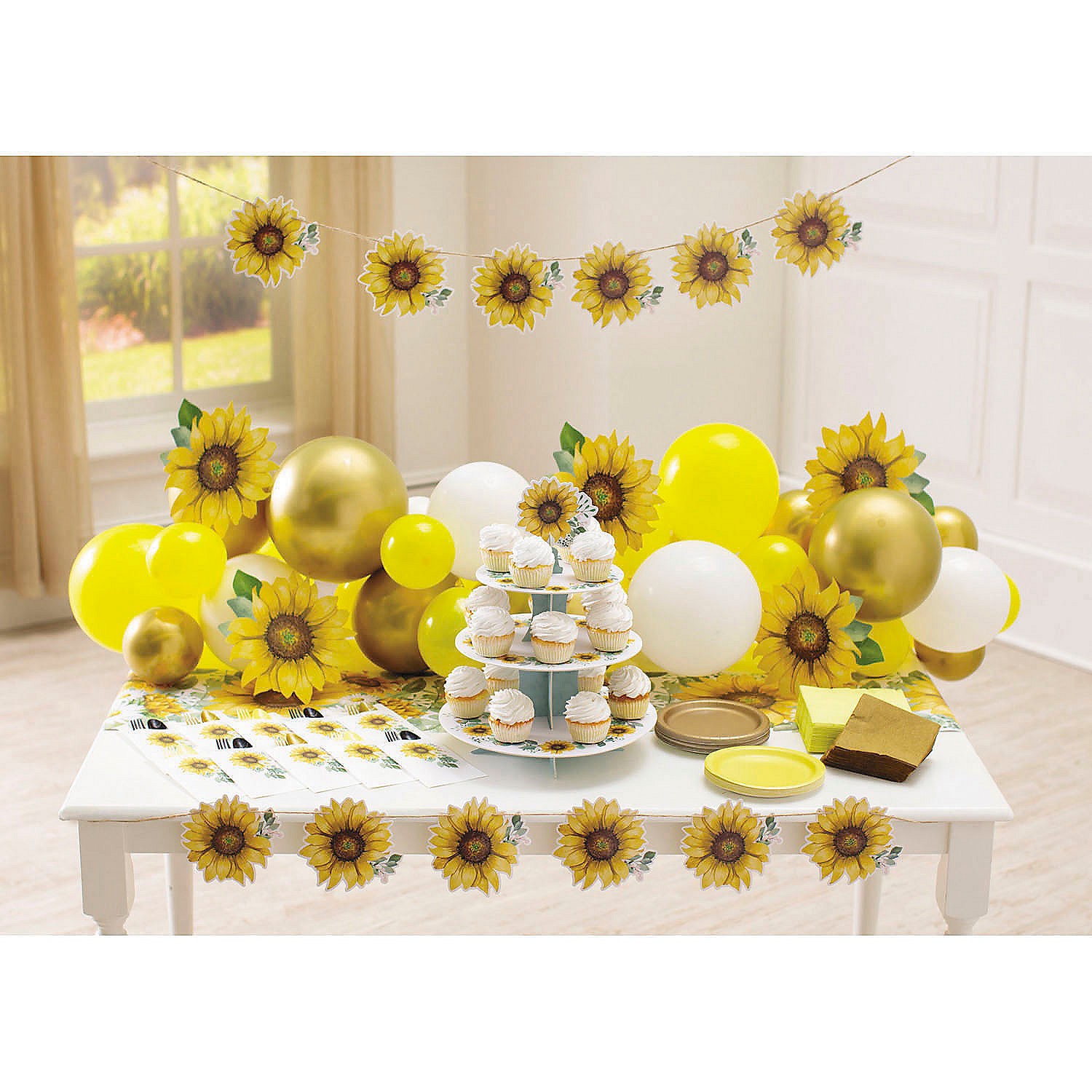 12″ x 80″ Sunflower Party Disposable Paper Table Runner